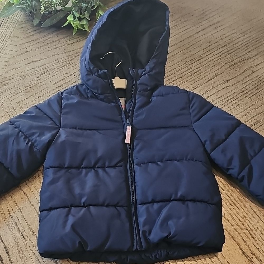 Navy Hooded puffer jacket size 3T Place Excellent condition
